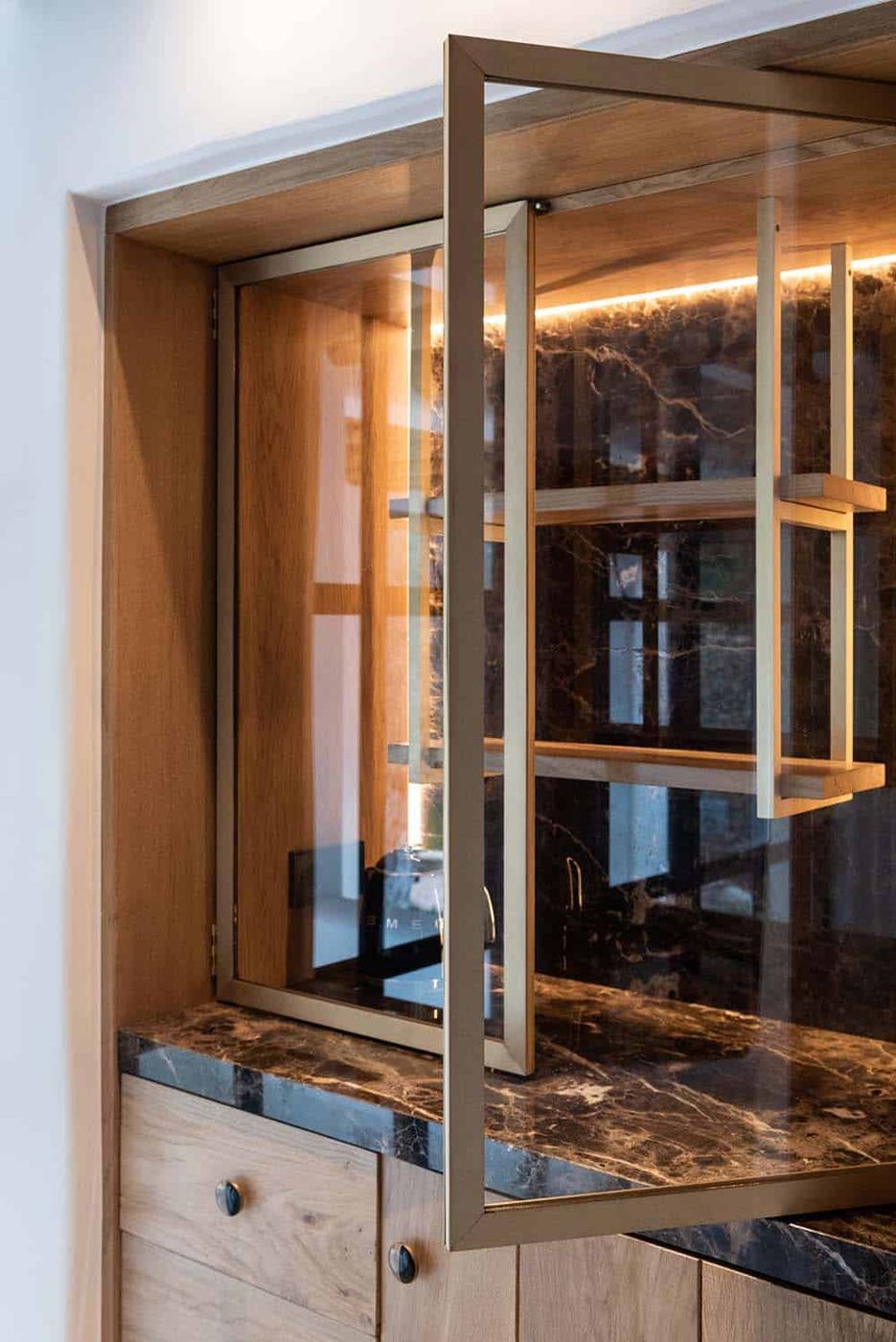 Can G Ibiza finca: kitchen display cabinet with integrated LED lighting